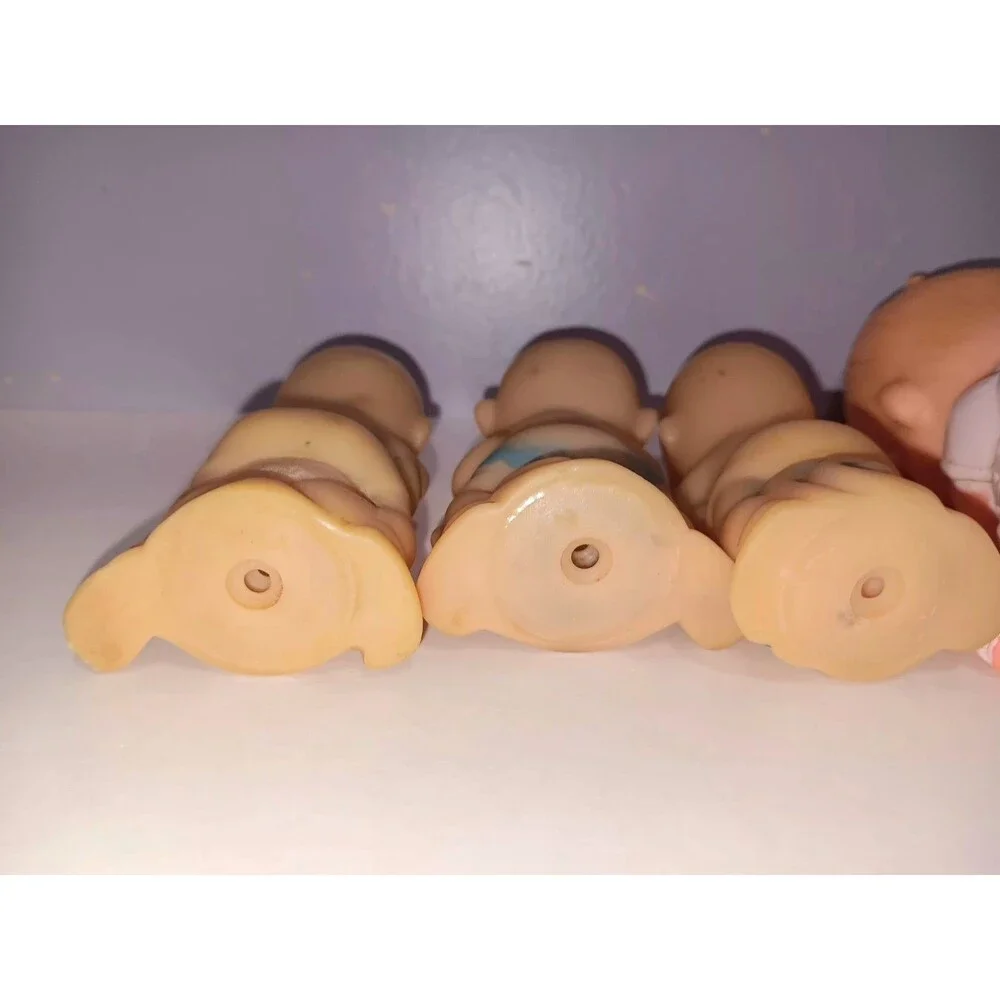 Dolls Rubber Vintage Squeeze  Girl Babies Lot of 5 Assorted Sizes